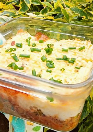 A picture of Shepherd's pie# delightful baking.