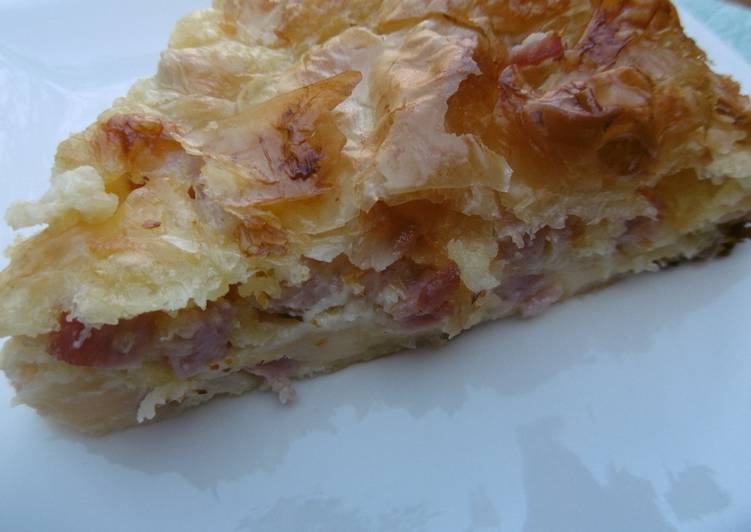 Step-by-Step Guide to Prepare Speedy Tasty ham and cheese pie (zambonotiropita)