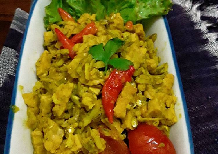 Tempe teri bumbu kuning