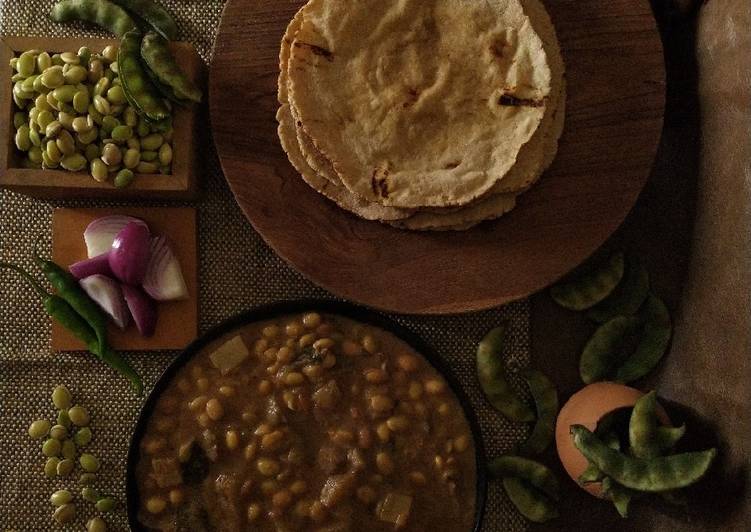 Any-night-of-the-week Bajra bhakri &amp; avarekalu saagu