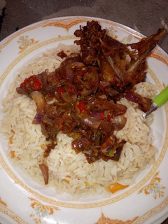 A picture of Carrot Rice with source #amrah.