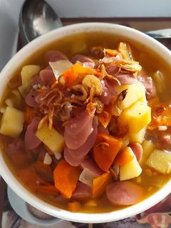 Foto resep Sup makaroni sosis