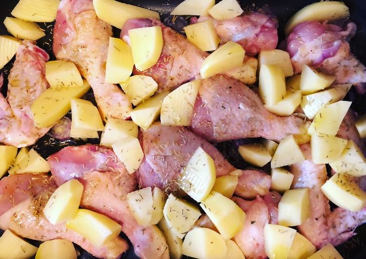 Pollo al forno con patate