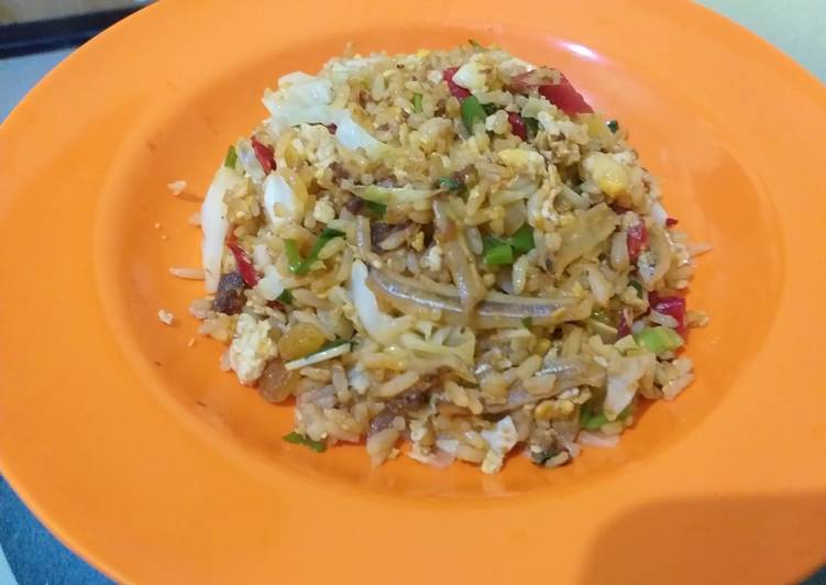 Cara Bikin Nasi goreng sayur teri yang Lezat Sekali
