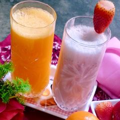 A picture of Strawberry and orange shake.