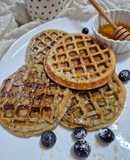 Waffles de avena, plátano y arándanos