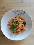 Fusilli with Bell Pepper, Ricotta, and Sausage Cream