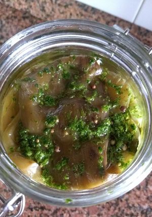 Una foto de Berenjenas al escabeche