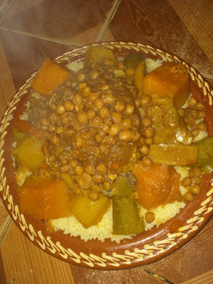 A picture of Couscous with Tfaya and Vegetables.