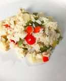 Arroz con cebolla y pimiento