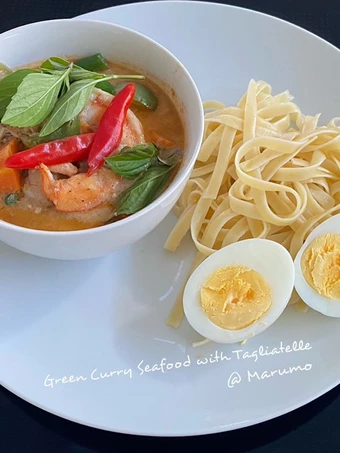 Easy Way Make Recipe Green Curry Seafood with Tagliatelle that is Awesome, Perfect}