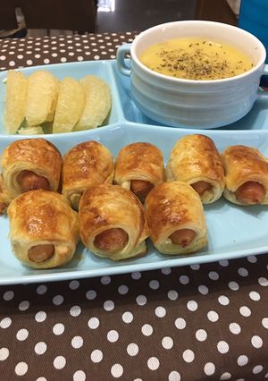 รูปของ พายไส้กรอกไก่หนังกรอบ Airfryer 🥖