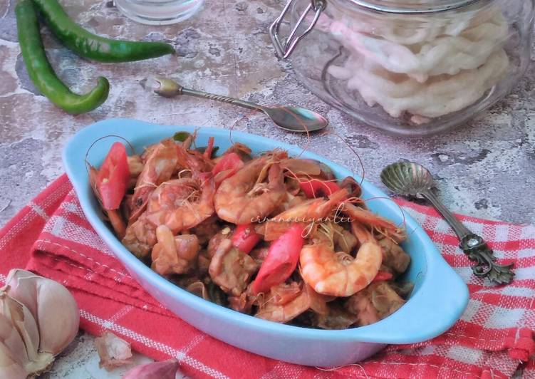 Oseng Kecap Udang Tempe