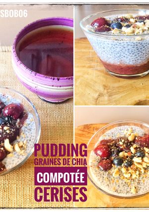 Une photo de Pudding graines de chia et compotée de cerises
