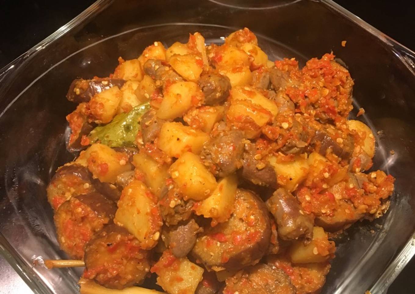Balado ati ayam terong ala warung Pedes puooolll