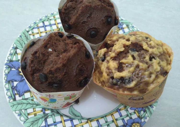 Cara Gampang Menyiapkan Muffin chocochip kukus, Enak