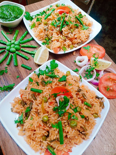 A picture of French-beans veg rice.