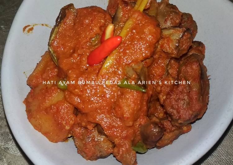 Resep Hati ayam bumbu pedas Anti Gagal