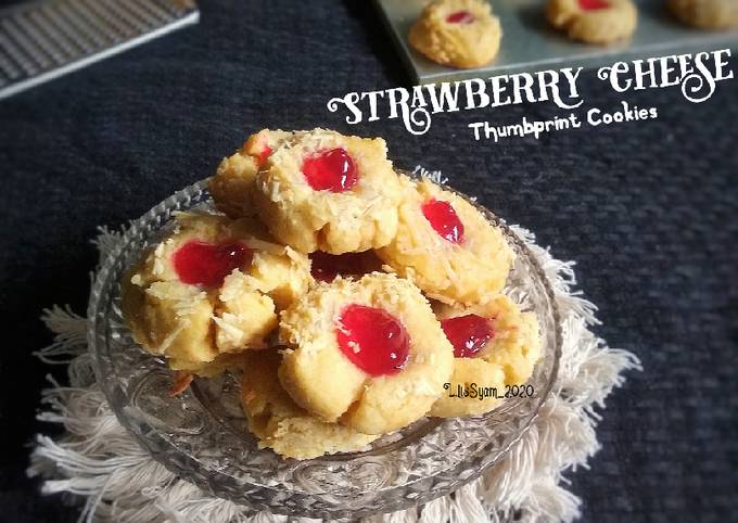 Strawberry Cheese Thumbprint Cookies