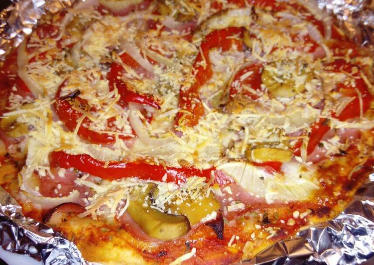 Pizza casera de verduras con atún, buenísima!!
