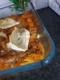 Gratin de pâtes courgettes chèvre frais et boeuf #janvier