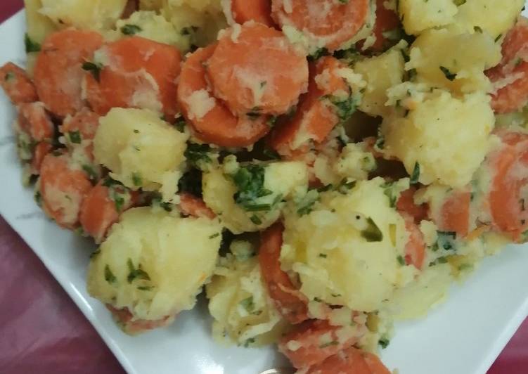 سلطة البطاطس والجزر سهلة سريعة 😋🥗