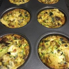 A picture of Mini Crustless veggie quiches.