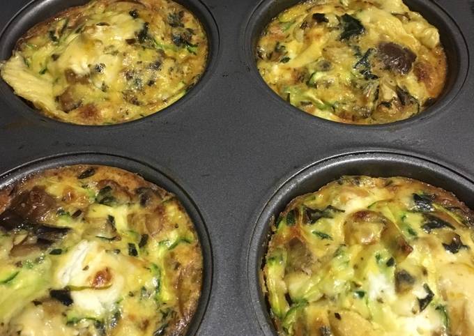 Mini Crustless veggie quiches