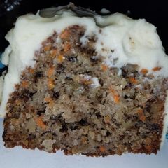 A picture of Carrot Cake with Cream Cheese frosting.