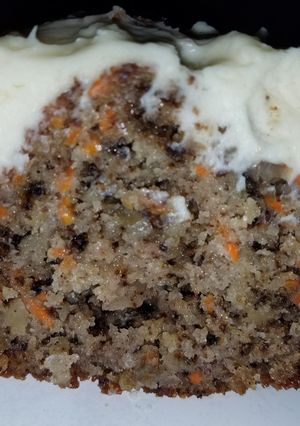 A picture of Carrot Cake with Cream Cheese frosting.