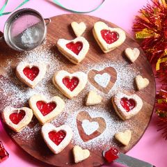 Linzer butter cookies A picture of Linzer butter cookies.