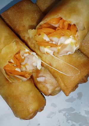 A picture of Carrot and Cheese Spring Rolls.