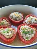 Stuffed red bull horn chilli