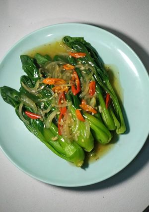 Foto resep Pakcoy organik siram bawang