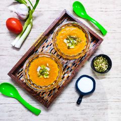A picture of Pumpkin and Carrot Soup.