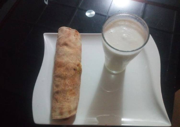 How to Make Perfect Tortilla wrap with banana and coconut smoothie