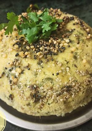 A picture of Mixed flour Lauki dhokla.