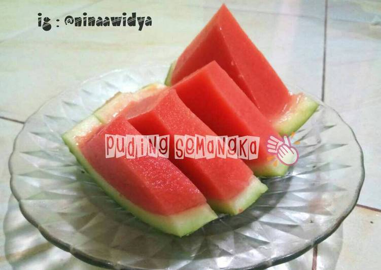 Langkah Mudah untuk Menyiapkan Puding semangka 👏 Anti Gagal