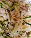 Mix de pasta a lo alfredo con pollo y brócoli🇵🇪🍰