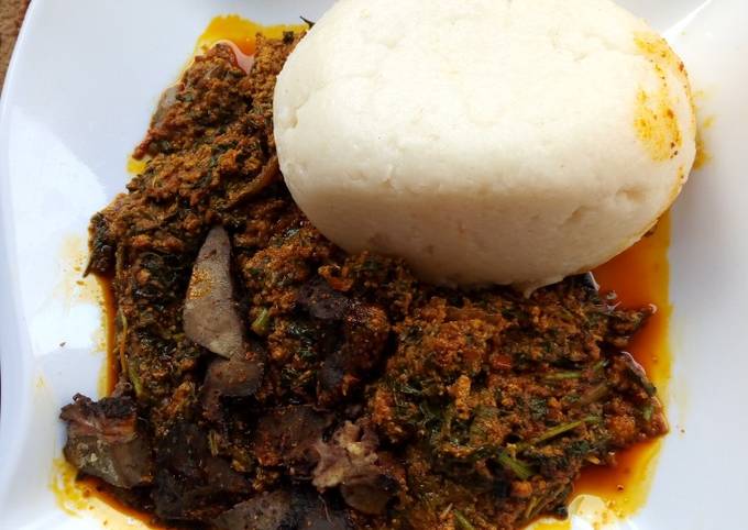 Tuwon shinkafa with egusi soup