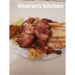 A picture of Yamarita,plantain and chicken peri peri.