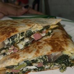 A picture of Breakfast Omelette Tortilla Wrap.