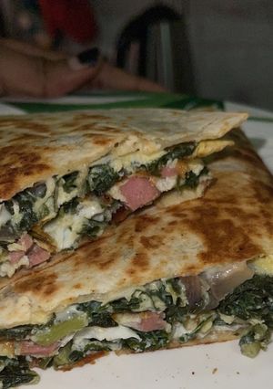 A picture of Breakfast Omelette Tortilla Wrap.