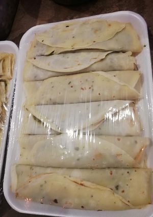 Una foto de Canelones de pollo y acelga