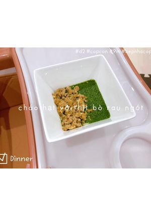 Hình của món Cháo hạt vỡ thịt bò 🥩 rau ngót.