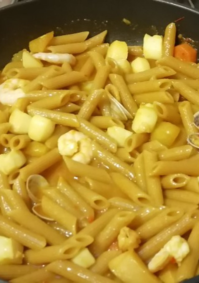 Una foto de Pasta integral a la marinera