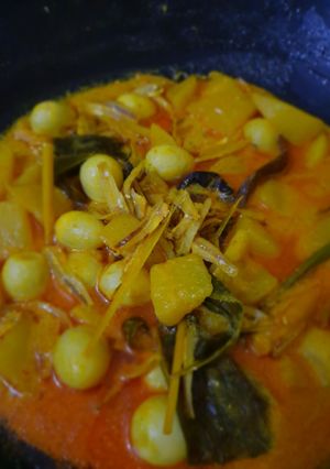 Foto resep Gulai ketetepu alias kentang teri dan telur puyuh