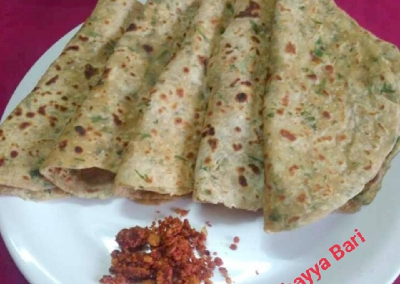 Green coriander paratha