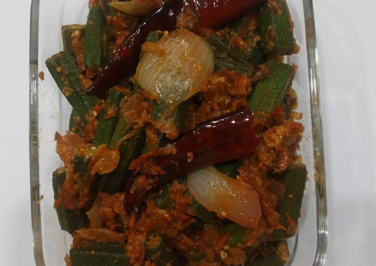 Recipe of Super Quick Homemade Pyazi Bhindi