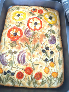 A picture of Focaccia bread.